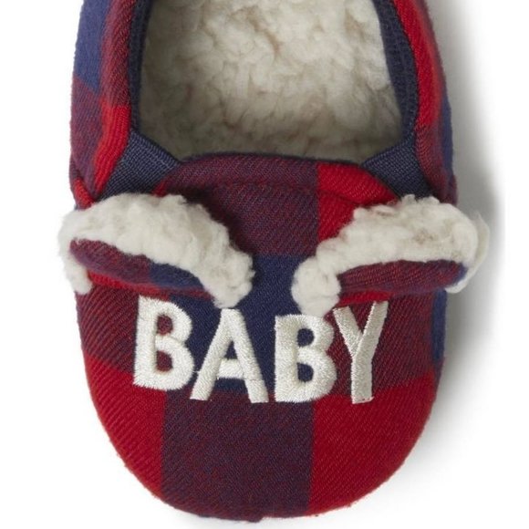 5/$20 NEW 5-6 Infant Dearfoams Plush Plaid BABY BEAR Slippers - Picture 5 of 10
